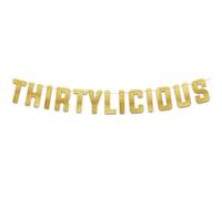 Thirtylicious Bannière dorée à paillettes - Bannière de fête d'anniversaire pour 30e anniversaire de mariage - Décorations de fête d'anniversaire importantes