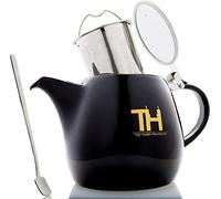 Thiru theiere avec infuseur - 1200 ml - Théière en porcelaine de qualité supérieure fabriquée à la main - Modèle 2022 avec nouveau couvercle et filtre en acier inoxydable