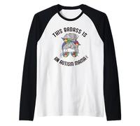 This Badass is an autissm Mama Awareness Woman Mother Meme Manche Raglan