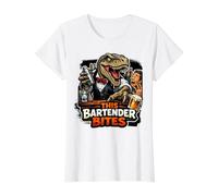 This Bartender Bites Funny T Rex Bartending T-Shirt Graphique avec Valeur