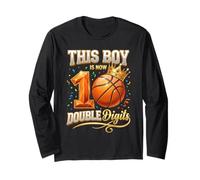 This Boy is Now Double Digits Basketball 10e Anniversaire Manche Longue