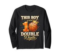This Boy is Now Double Digits Basketball 10e Anniversaire Manche Longue