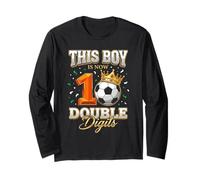 This Boy is Now Double Digits Football Sports 10e Anniversaire Manche Longue