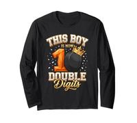 This Boy is Now Double Digits Hockey Sports 10e Anniversaire Manche Longue