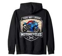 This Boy Loves Motorcycles Japanese Street Motorcycle Rider Sweat à Capuche