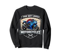 This Boy Loves Motorcycles Japanese Street Motorcycle Rider Sweatshirt