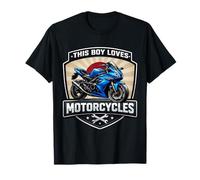 This Boy Loves Motorcycles Japanese Street Motorcycle Rider T-Shirt