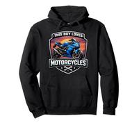 This Boy Loves Motorcycles Street Motorcycle Rider Racing Fan Sweat à Capuche