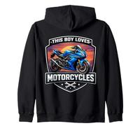 This Boy Loves Motorcycles Street Motorcycle Rider Racing Fan Sweat à Capuche