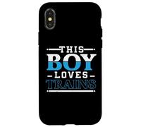 This Boy Loves Trains Train Engineer Locomotives Train Coque pour iPhone X/XS