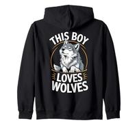 This Boy Loves Wolves, Fun Wolf Spirit Animal Sweat à Capuche