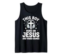 This Boy Runs on Jesus and Video Games Enfant Église Débardeur