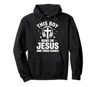 This Boy Runs on Jesus and Video Games Enfant Église Sweat à Capuche
