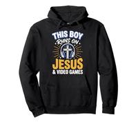 This Boy Runs on Jesus and Video Games Enfant Église Sweat à Capuche
