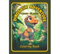 This Coloring Book Title is "Dinosaur Adventure". Stress relieving artwork. Relaxation and creative flow. Great gift idea for kids, teens.