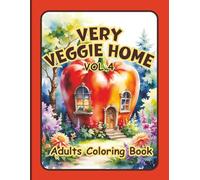 This Coloring Book Title is "Very Veggie Home VOL 4." Stress relieving artwork. Relaxation and creative flow. Great gift for kids, teens, adults, all ages.