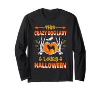 This Crazy Dog Lady Icelandic Sheepdog Loves Halloween Manche Longue