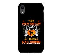 This Crazy Dog Lady Wire Fox Terrier Loves Halloween Costume Coque pour iPhone XR