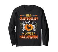 This Crazy Dog Lady Yorkipoo Loves Halloween Costume Manche Longue