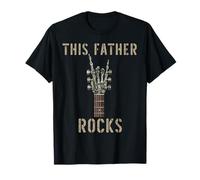 This Father Rocks Squelette Hand Rock Music Band Guitare T-Shirt