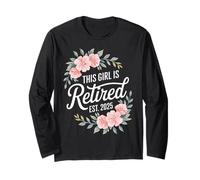 This Girl is Retired Est 2025 Floral Retirement Party Art Manche Longue