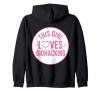 This Girl Loves Biohacking Funny Biohacker Longevity Citation Sweat à Capuche