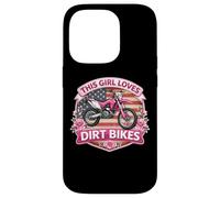 This Girl Loves Dirt Bikes Motocross American USA Motorcycle Coque pour iPhone 14 Pro