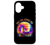 This Girl Loves Her Dachshund Dog Puppy Hippie Tie Dye Coque pour iPhone 16