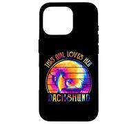 This Girl Loves Her Dachshund Dog Puppy Hippie Tie Dye Coque pour iPhone 16 Pro