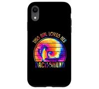 This Girl Loves Her Dachshund Dog Puppy Hippie Tie Dye Coque pour iPhone XR
