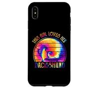 This Girl Loves Her Dachshund Dog Puppy Hippie Tie Dye Coque pour iPhone XS Max
