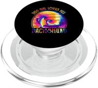 This Girl Loves Her Dachshund Dog Puppy Hippie Tie Dye PopSockets PopGrip pour MagSafe