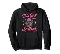This Girl Loves Scotland, Fun Tartan Chardon and Stars Sweat à Capuche