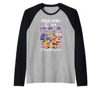This Girl Loves USA and Her Dog 4th of July Cockapoo Lover Manche Raglan