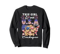 This Girl Loves USA and Her Dog 4th of July Cockapoo Lover Sweatshirt