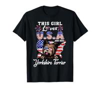 This Girl Loves USA Her Dog 4th of July Yorkshire Terrier T-Shirt