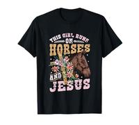 This Girl Runs On Horse And Jesus Girls Horse T-Shirt