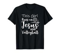 This Girl Runs on Jesus and Volleyball - Script chrétien T-Shirt