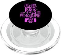 This Girl Runs on Jesus & Photography Bible Religieux Camera PopSockets PopGrip pour MagSafe