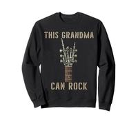 This Grandma Can Rock on Skeleton Hand Music Band Guitare Sweatshirt