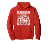 This Guy Loves Christmas Ugly Easy Pull Holiday Pixel Sweat à Capuche