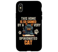 This Home is CO Signed by A Very Opinionated Cat Coque pour iPhone X/XS