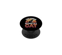 This Human Belongs to A Cat PopSockets PopGrip Adhésif
