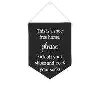 This Is A Shoe Free Home, please Kick Off Your Shoes Bannière en toile de 25,4 x 30,5 cm à suspendre au mur de motivation pour décoration murale pour chambre à coucher, chambre d'enfant, décoration