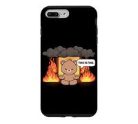 This is Fine Meme Funny Cute Kawaii Bear Room on Fire Coque pour iPhone 7 Plus/8 Plus