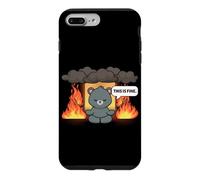 This is Fine Meme Funny Cute Kawaii Bear Room on Fire Coque pour iPhone 7 Plus/8 Plus