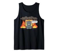 This is Fine Meme Funny Cute Kawaii Bear Room on Fire Débardeur