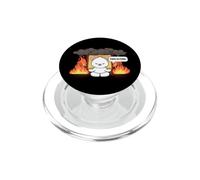 This is Fine Meme Funny Cute Kawaii Bear Room on Fire PopSockets PopGrip pour MagSafe