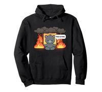This is Fine Meme Funny Cute Kawaii Bear Room on Fire Sweat à Capuche