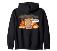 This is Fine Meme Funny Cute Kawaii Bear Room on Fire Sweat à Capuche